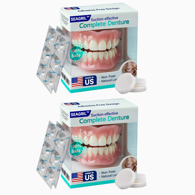 🔥Final 3 Hours: 70%OFF✅ Made and Shipped from the US|SEAGRIL™ Suction-fit Complete Denture 🍀