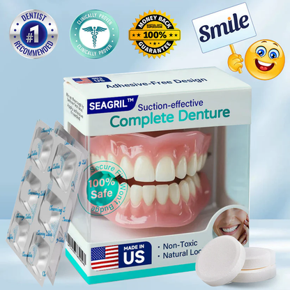 🔥Final 3 Hours: 70%OFF✅ Made and Shipped from the US|SEAGRIL™ Suction-fit Complete Denture 🍀