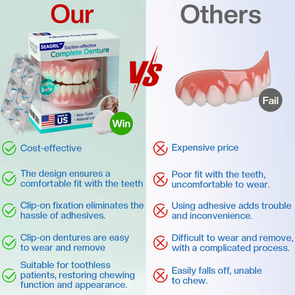 🔥Final 3 Hours: 70%OFF✅ Made and Shipped from the US|SEAGRIL™ Suction-fit Complete Denture 🍀